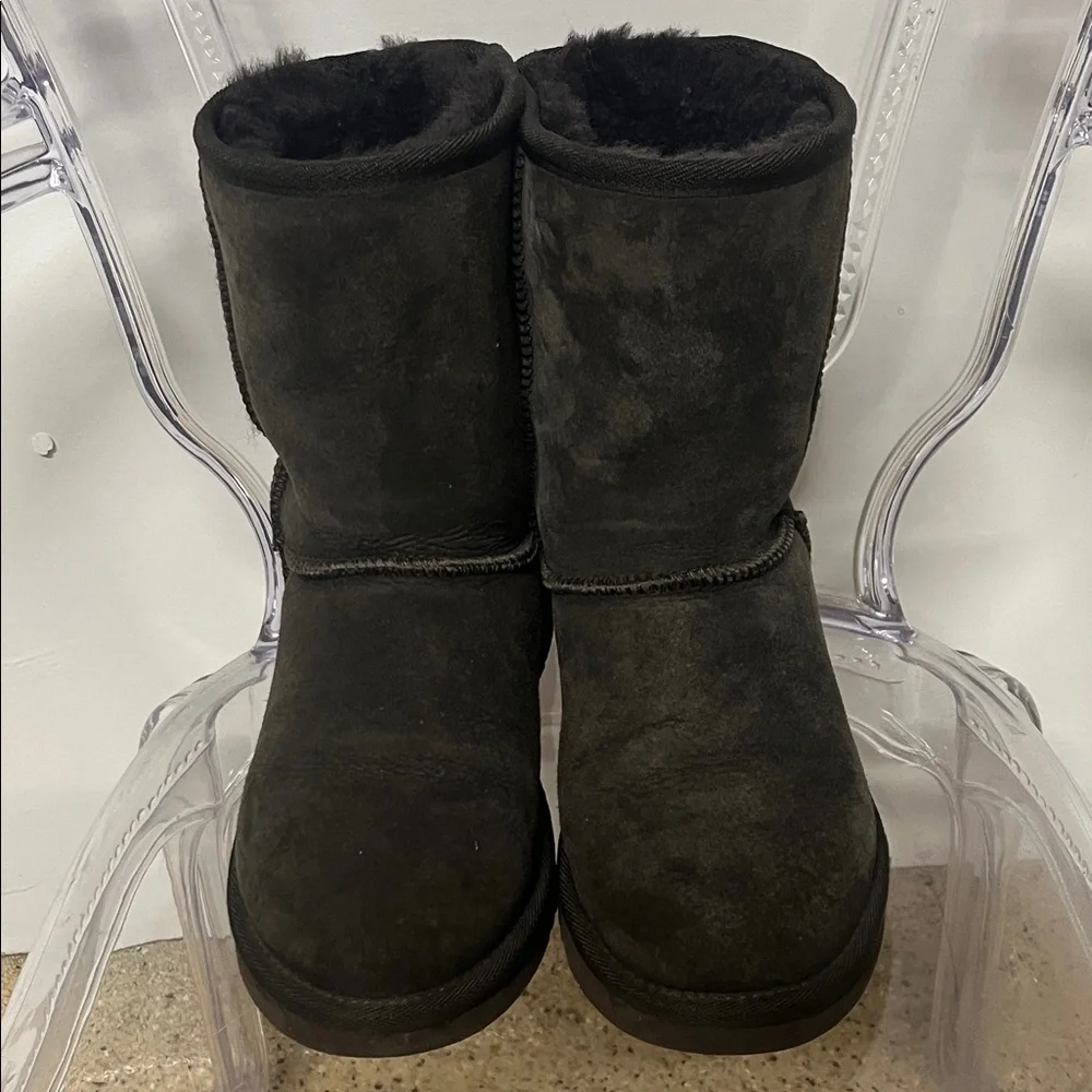 Sz 7 leather Sheep skin and sheepskin in sock warm Boots Brown Grey